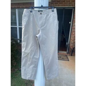 Eddie Bauer Straight Legs Pant Men's 32/30 Tan 100% Cotton Relaxed Fit Pockets